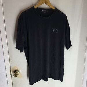 Y-3 Adidas Yohji Yamamoto Men's Black Cotton Logo Tee